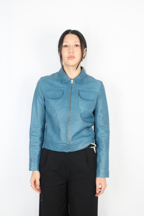 Kate Sylvester - Teal Leather Jacket