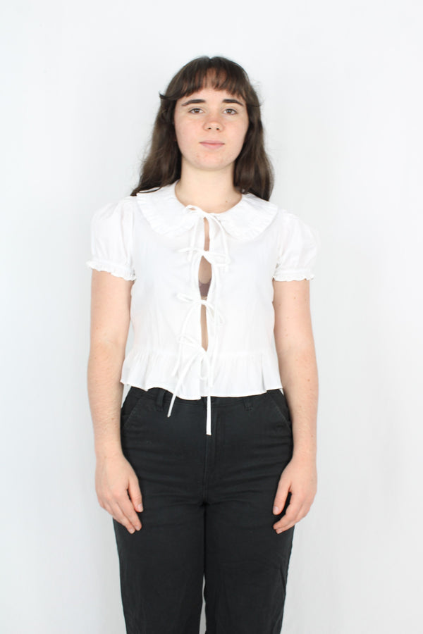 Bershka - Ruffle Collar Top