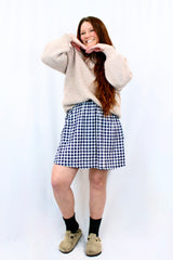 Gingham Loungewear Skirt
