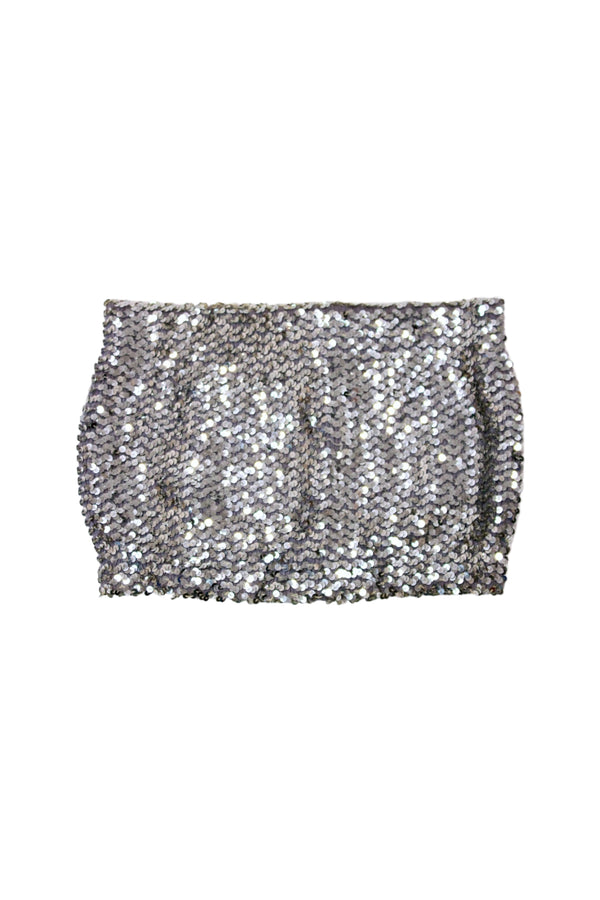 Silver Sequin Stretch Mini