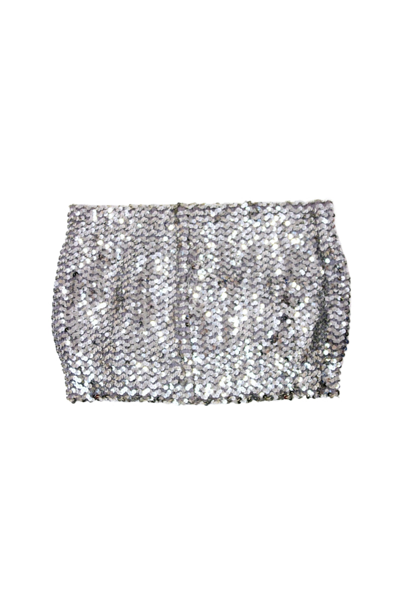 Silver Sequin Stretch Mini