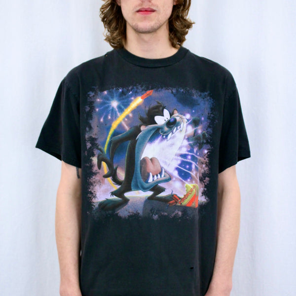 Looney Tunes Characters In Frames Crew Neck Short Sleeve Royal