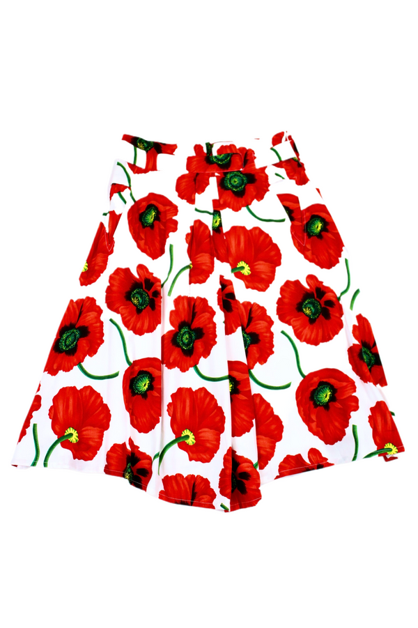 Poppy Print Midi Skirt