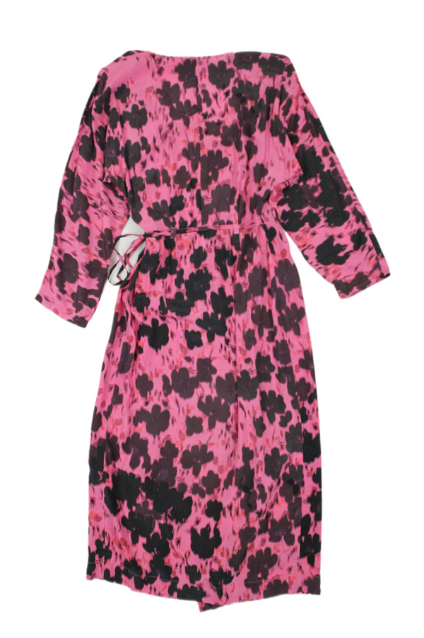 Abstract Floral Wrap Dress