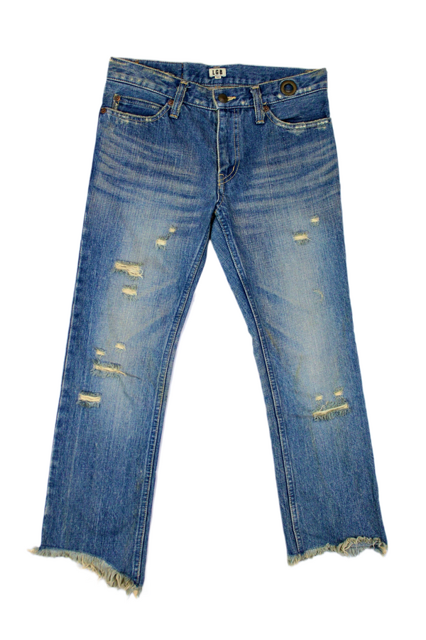 L.G.B - Cropped Distressed Jeans