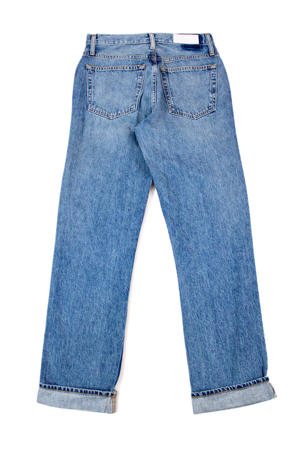 Mid-Rise Loose Straight Jeans
