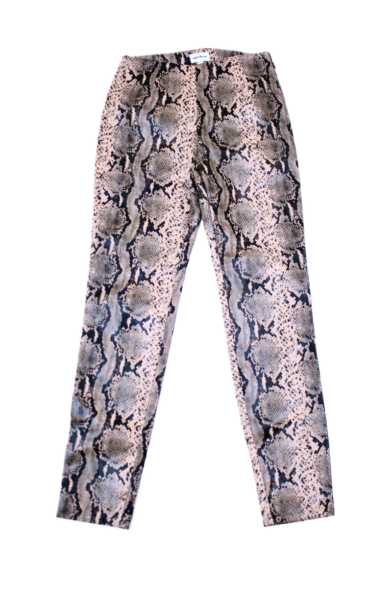 Faux Leather Snake Pants