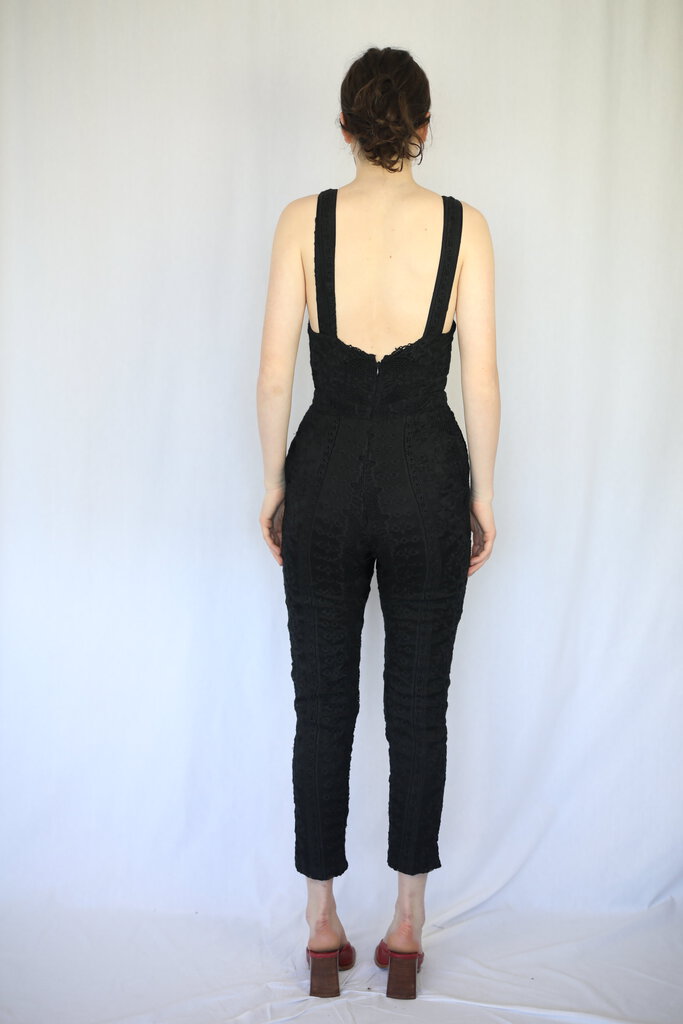 Silk Embroider Crochet Fitted Jumpsuit