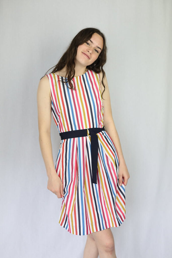 Striped Belted Dress