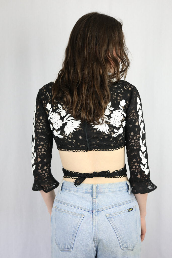 Floral Lace/Embroider Crop