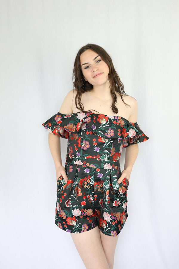 Floral Embroidered Playsuit