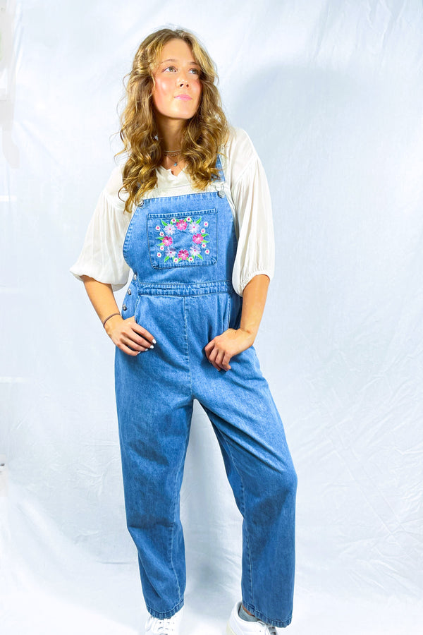 Embroidered Bib Dungarees
