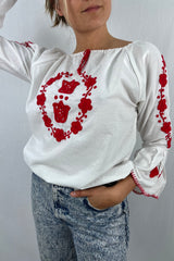 Embroidery Wide Sleeve Top