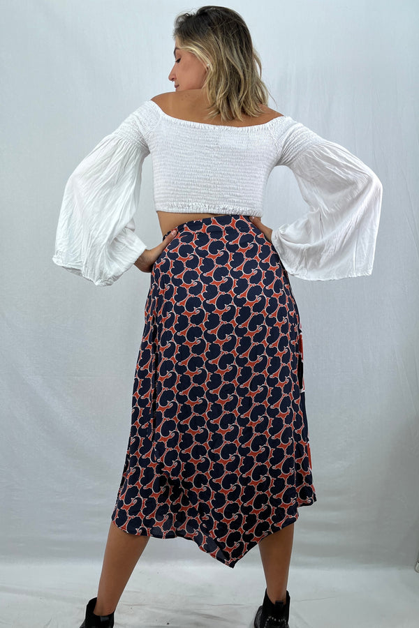 Shell Pattern Maxi Skirt