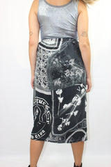 Graphic Wrap Style Skirt