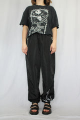 Shiny Cargo Pants with Embroidery details