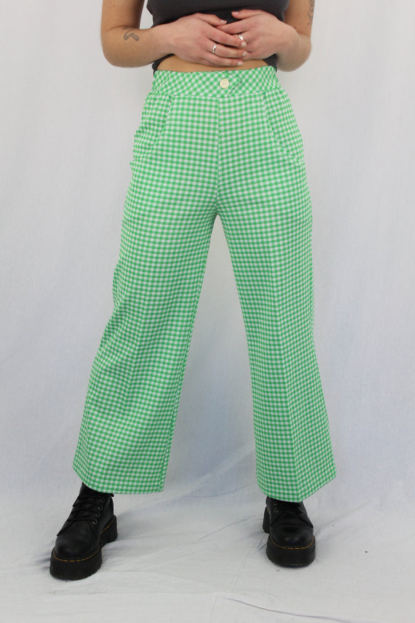 Green Gingham Pants