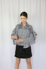 Gingham Frill Top