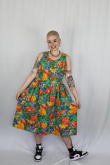 Retro floral/ fruit patterned dress
