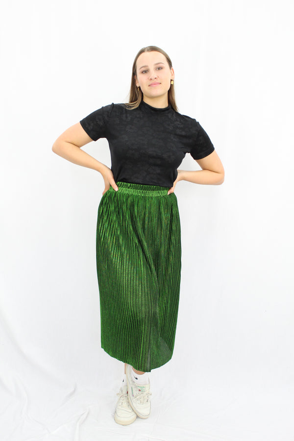 Emerald Pleated Skirt