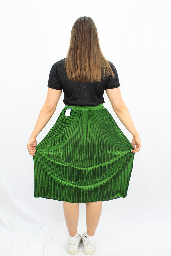 Emerald Pleated Skirt