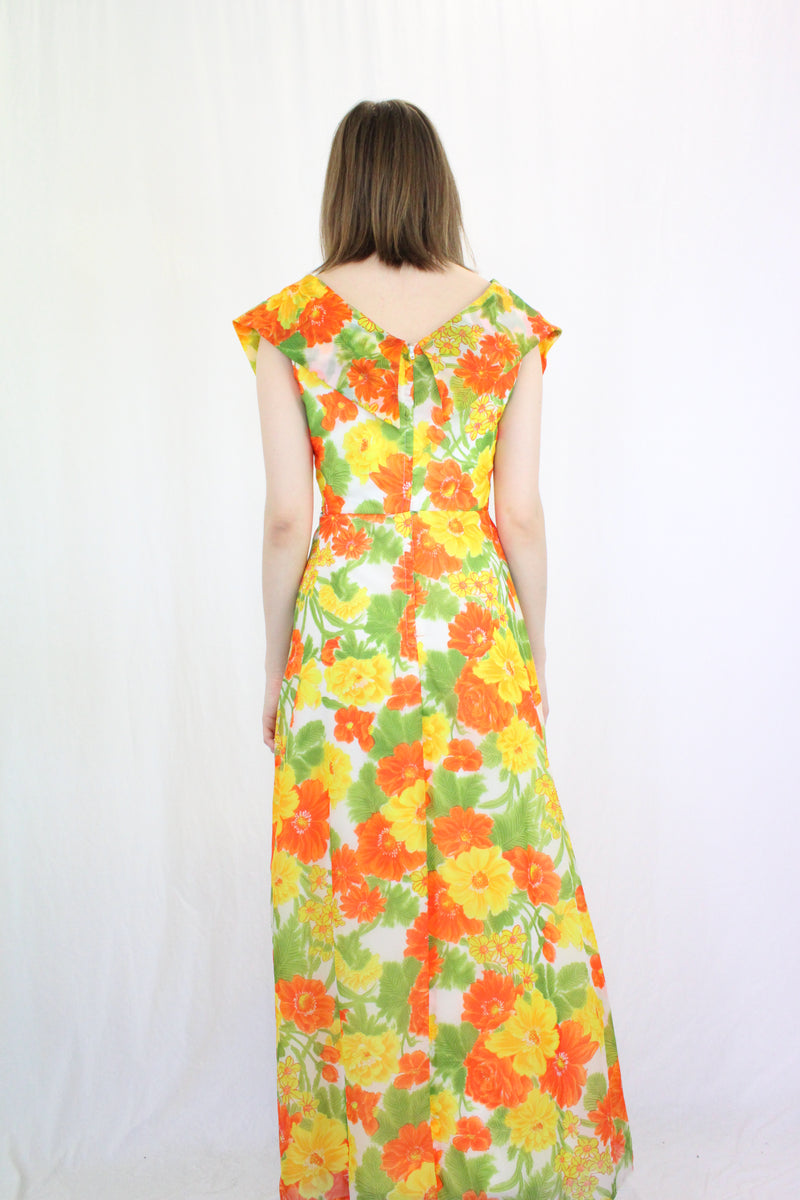 Vintage Floral Maxi Gown