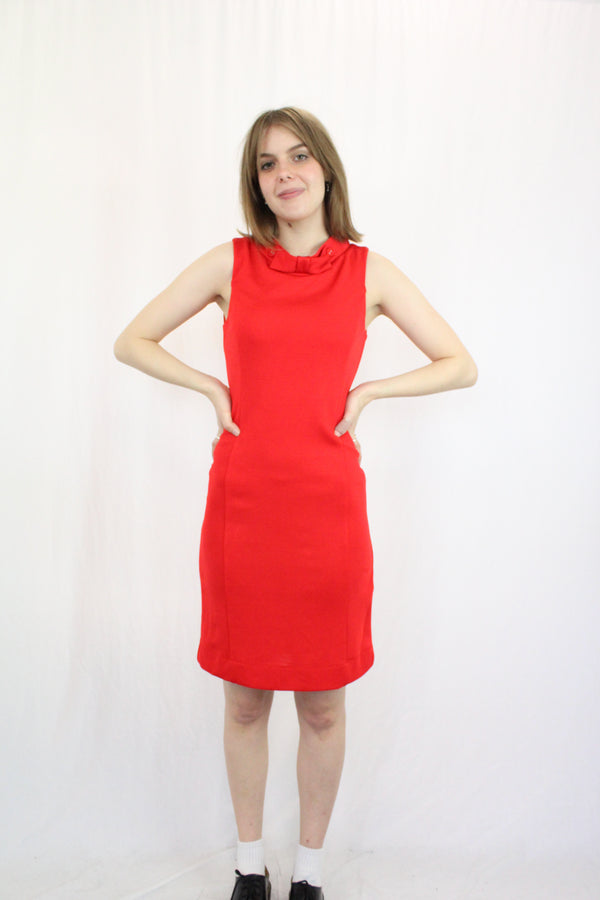 Bow Neckline Fitted Dress