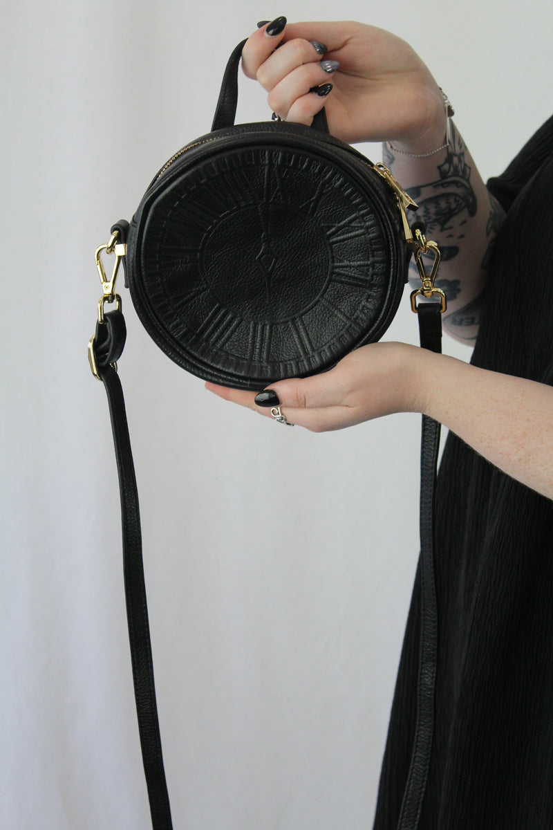 Genuine Leather Clock Bag