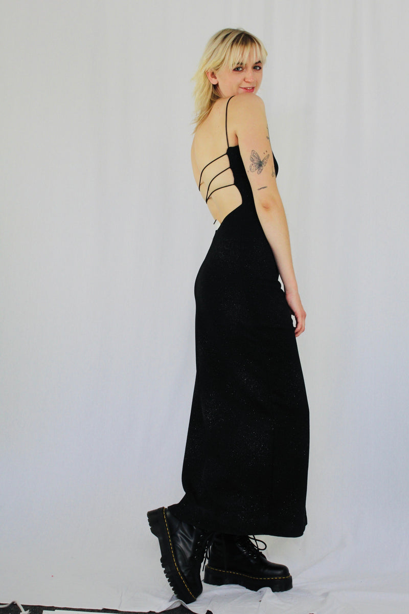 Y2k strappy back gown